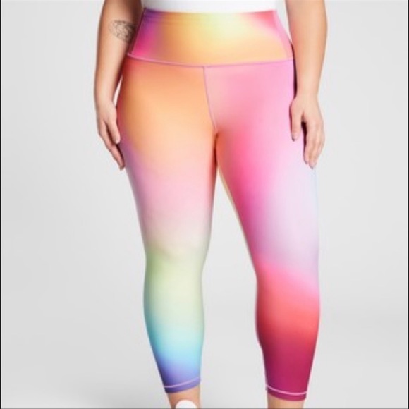 Athleta Pants - ATHLETA Love Proudly 7/8 Rainbow Ombré Leggings size XL